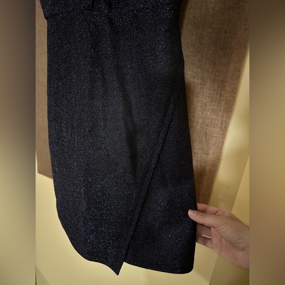 Topshop cocktail dresses navy blue Glitter Sparkle Dress size US2 .New with tag - Picture 6 of 10
